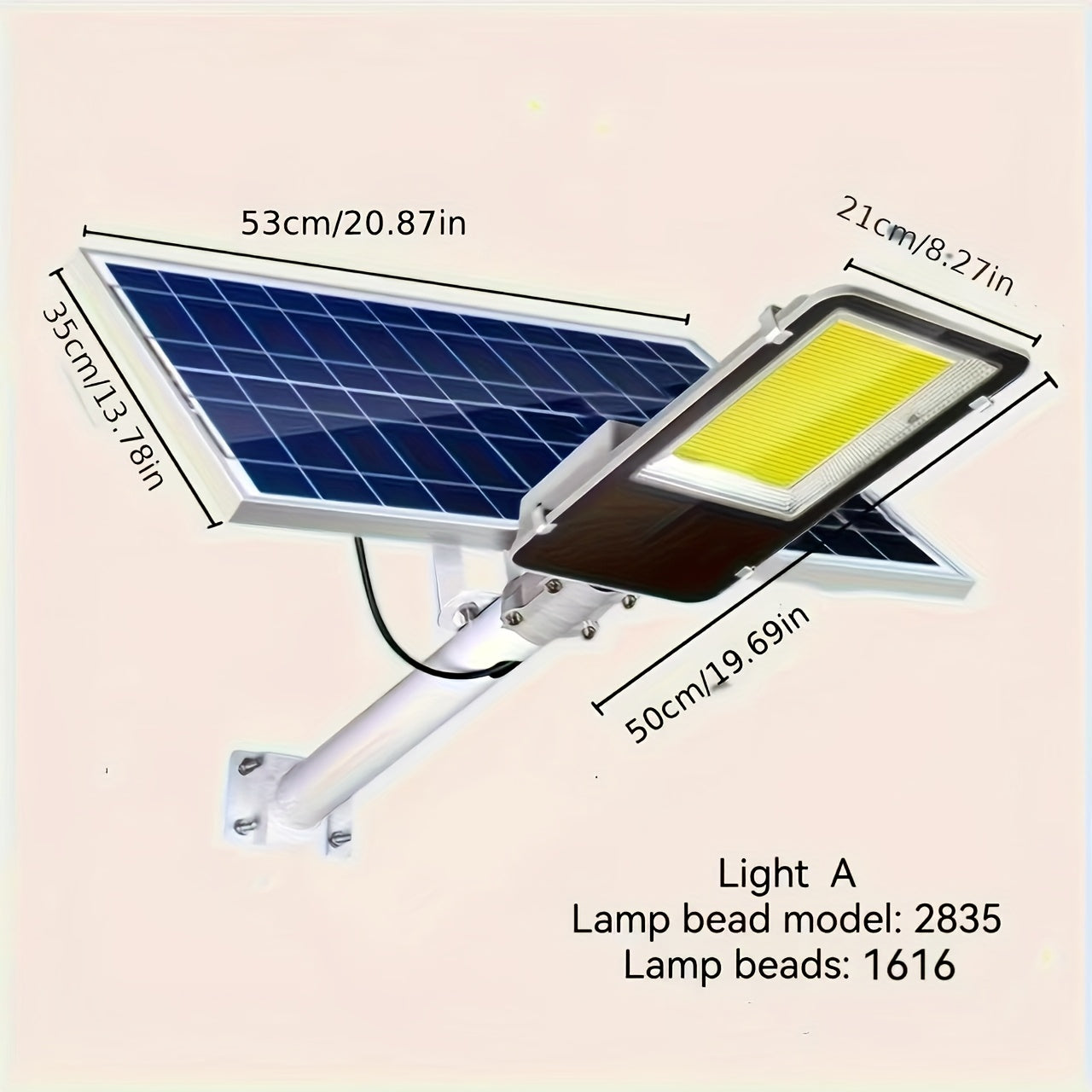 300W Solar Outdoor Motion Sensor Floodlight with Remote Control - 100-120m² Coverage Area, 118.11-157.48 inches Height, 365-Day Operation, -40°C High Temperature and 70°C Low Temperature, Solar Powered Street Light