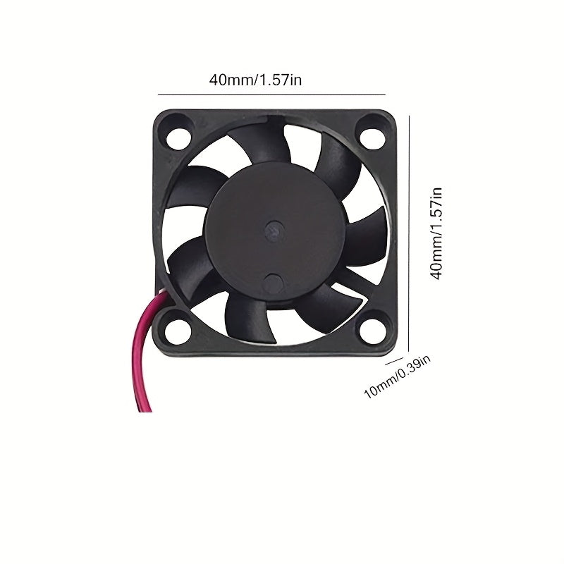 40mm Moisture-Proof 2-Pack 12V DC 4010 High Airflow Radiator 2-Wire 2-Pin Brushless DC Cooling Fan
