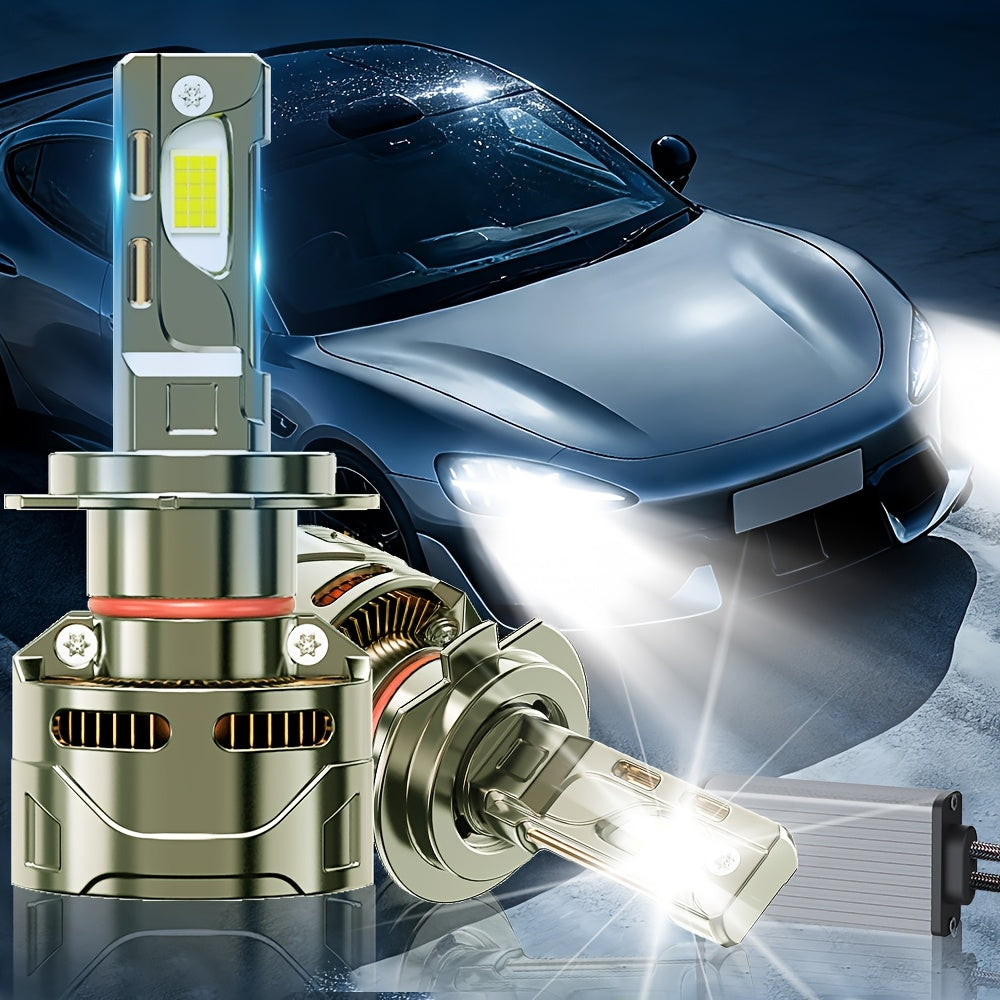 2PCS Super Bright LED Headlight Bulbs 51200LM, 300W High Power 7500K, for Motor Vehicles 9005/HB3, 9006/HB4, H11/H9/H8, H4/9003, H1, H7/H18, 9012/HIR2 Aluminum, Improves Night Driving Safety, External Driver
