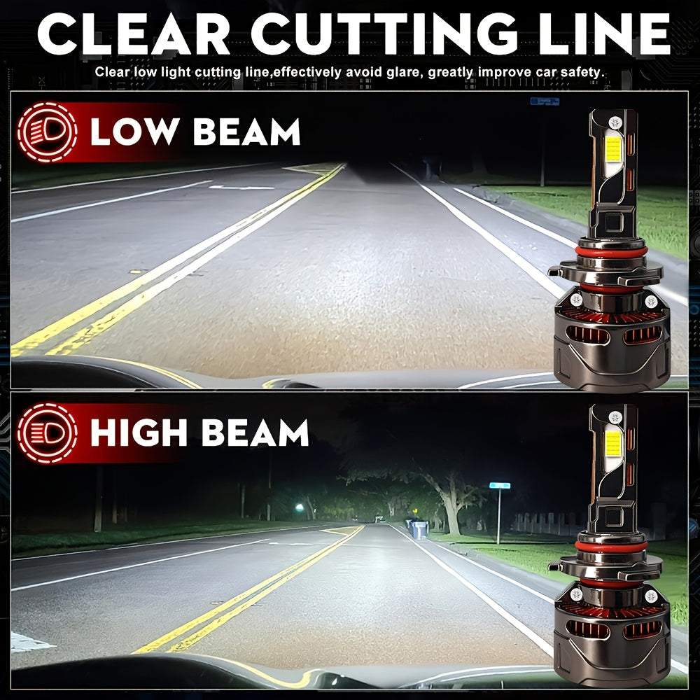 2 Pcs LED Car Headlight Bulbs, 4/9003/HB2 H7 H11/H9/H8 9005/HB3 9006/HB4 9012/HIR2 H1, LED Light 12V Universal, 58000 Lumens, 9570 CSP Chip, for Motor Vehicles, No Battery Needed - B28