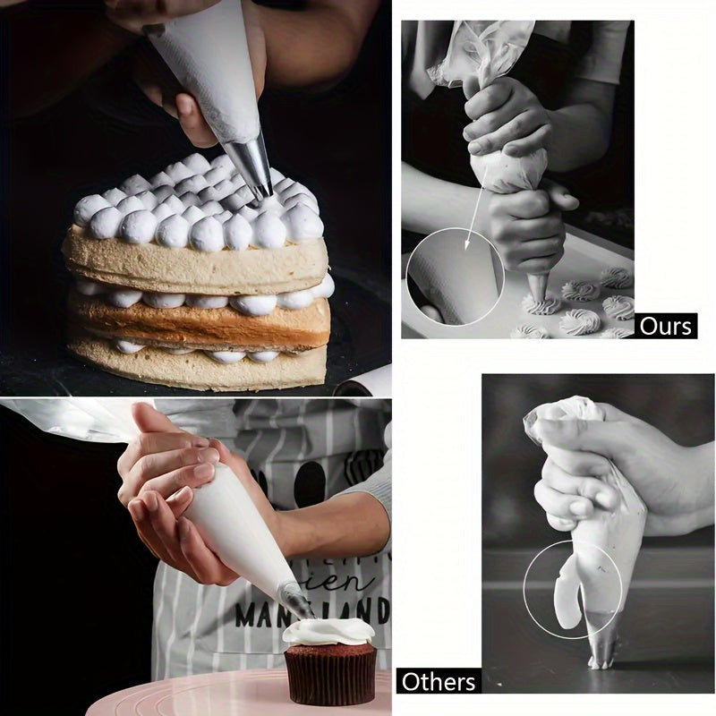 50/100/200Pcs Thickened Disposable Piping Bags, Icing Frosting Pastry Bags, Open Top Decorating Bags for Cake Dessert Decoration, Baking Kitchen Gadgets, Perfect for Cream Butter Cheese Dough Dessert Flower Making