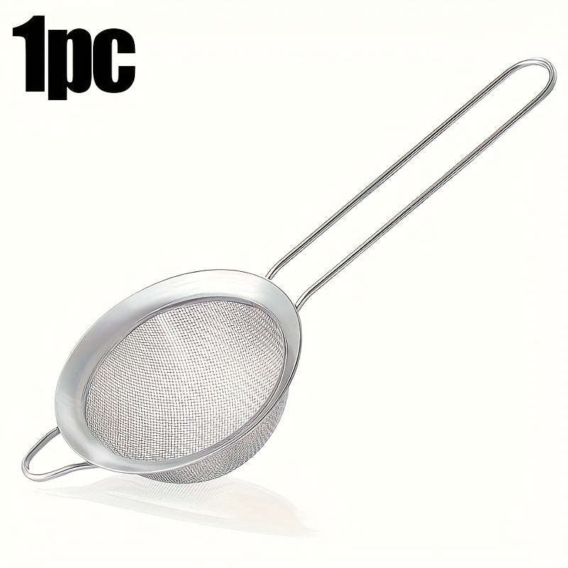 Fine Mini Mesh Strainer, Stainless Steel Small Sieve with Handle, Ideal for Cocktail, Tea, Coffee, Juice, Durable Food Filter, No Electricity Required, Perfect for Home and Professional Chefs