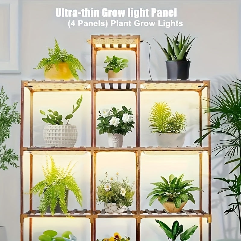 4 Pcs LED Plant Grow Light, Full Spectrum Grow Light with Timer, 3 Lighting Modes, Easy Installation, Perfect for Under Cabinet Lighting, Greenhouse & Hydroponics, Plant Growth Support, Modern Lighting Design, Energy-Saving Lighting
