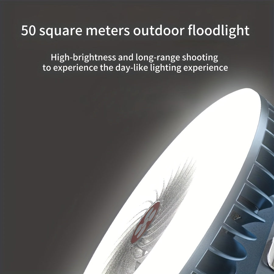 Portable Camping Fan Light with USB Charging Function, LED Fan Light for Tent, Working Lighting Hook, Powerful Repair Fill Light, Built-in 18650 Battery, Perfect for Camping, Hiking, Fishing and Outdoor Activities