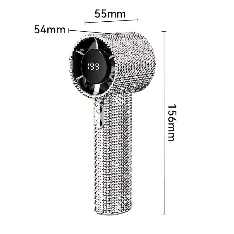 Diamond Style Handheld Mini Fan, Exquisite Design Long Lasting Battery Life