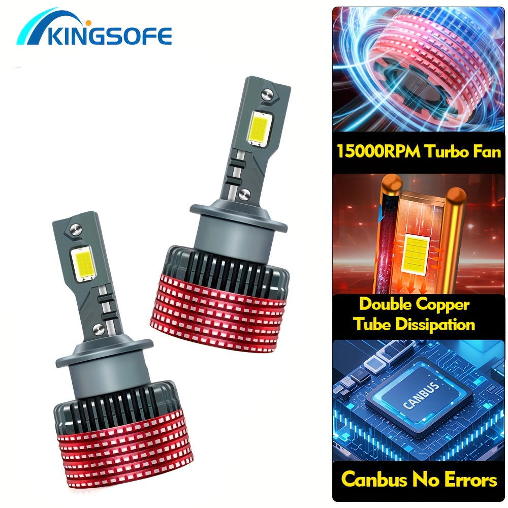 2-Pack D1S/D1R D2S/D2R D3S/D3R D4S/D4R 58000 Lumens 210W Xenon Bulbs, Upgrade Super White Light 6000K, Car Headlights, CANBUS Error-Free, Plug-and-Play