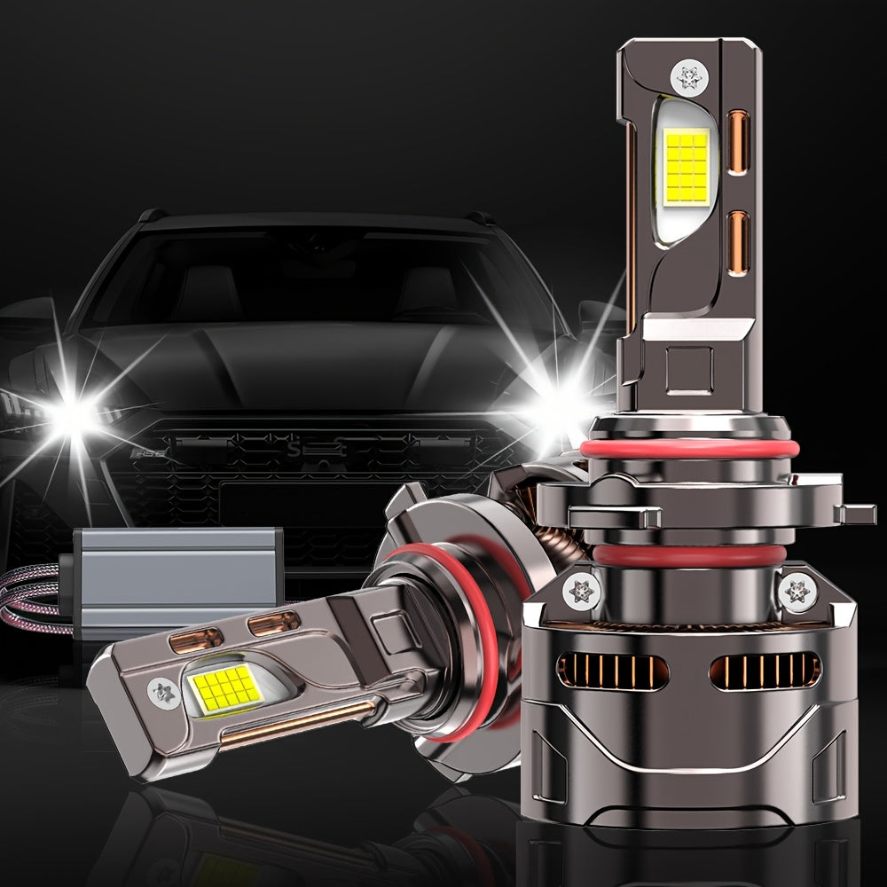 2-Pack, H4/9003/HB2 H7/H18 9005/HB3 9006/HB4 H11 H1 9012/HIR2 Headlight LED Car Headlights, Super Bright, Canbus External Driver, High Lumen Bulbs 58000LM, Lifespan Up to 60,000 Hours, Fast Cooling Fan, QY030, No Battery Included