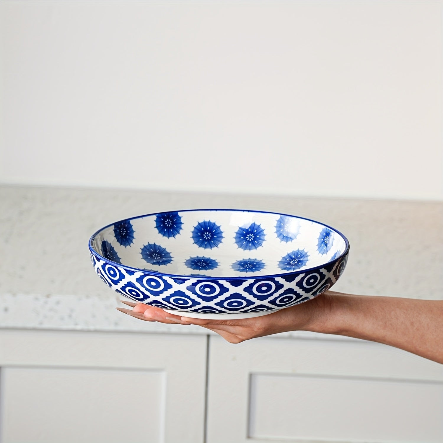 Four-Piece Ceramic Pasta Bowl Set, 32oz Porcelain Serving Soup & Cereal Bowl, 8.5-Inch Wide Shallow Salad Dinner Bowl – Microwave, Dishwasher & Oven Safe – Perfect for Valentine‘s Day, Christmas, Parties, Weddings