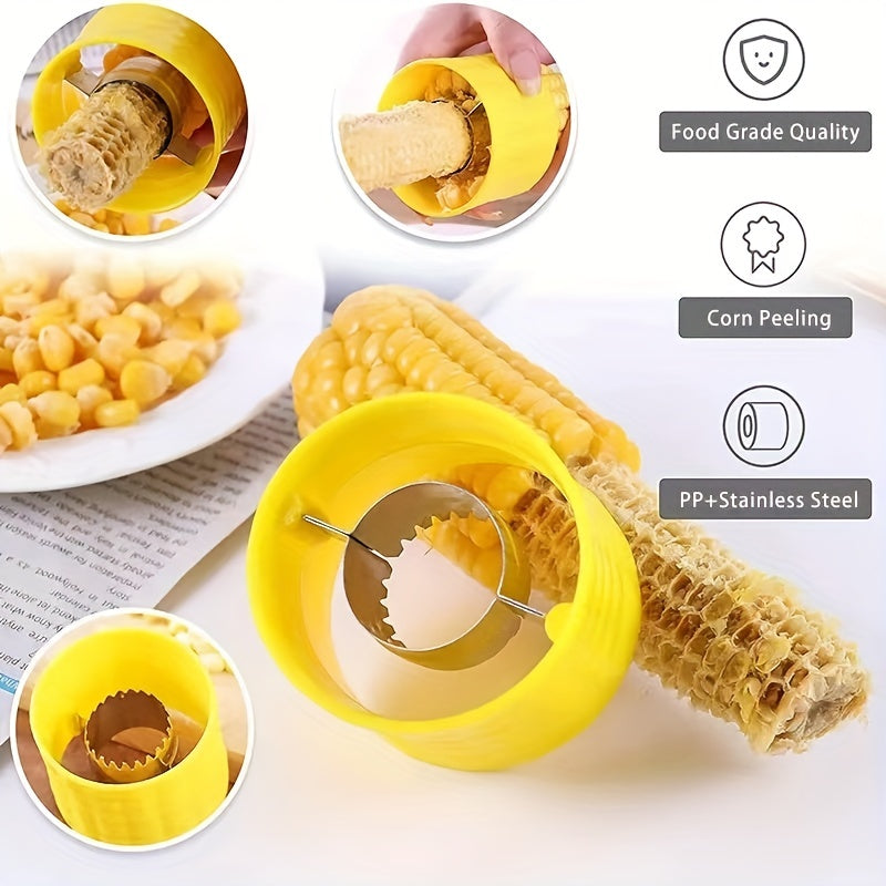 Corn Peeler & Kernel Remover – Corn Cob Cutter, Corn Stripper, Fruit & Vegetable Tool, Cooking Tool, Kitchen Accessory, Corn Cob Stripper