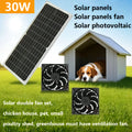 Solar Dual Fan Charging Panel - 30W Solar Kit, Energy-Saving Ventilation Fan Essential for Chicken Coop, Pet House, Small Poultry Shed and Greenhouse