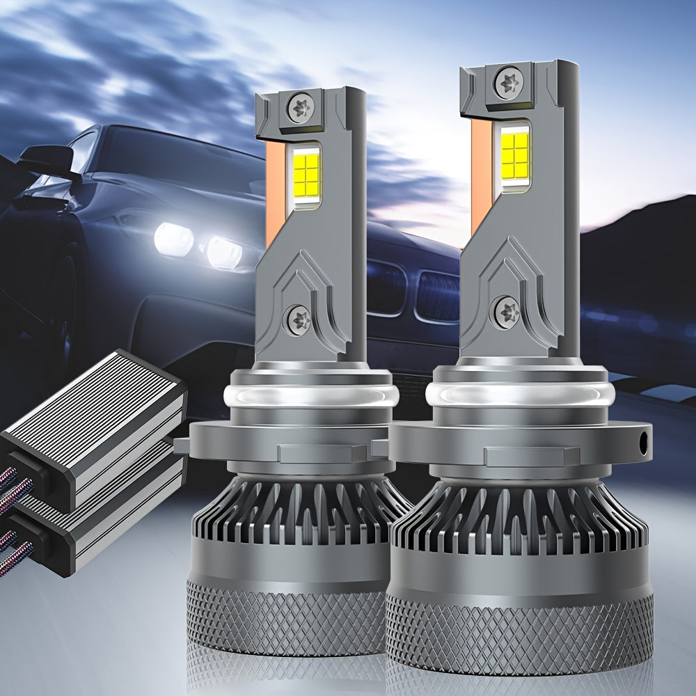 2pcs H1 H4/9003/HB2 H7/H18 H16/H11/H9/H8 9005/HB3 9006/HB4 9012/HIR2 LED 汽车大灯，800%高亮度 3570 CSP 芯片 240W 28400LM 远近光雾灯快速散热 即插即用，不含电池.O130