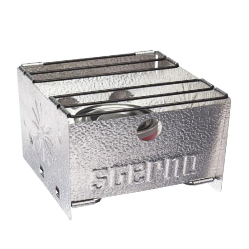 Sterno Folding Camping Stove - Portable Outdoor Cooker, Easy to Assemble, Ideal for Outdoor Picnics, Tailgate Parties & Emergencies - 1 Pack, Silver/