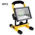 30W rechargeable battery work light, LED work light with stand, portable floodlight with 4 lighting modes, for indoor repair shop work site lighting