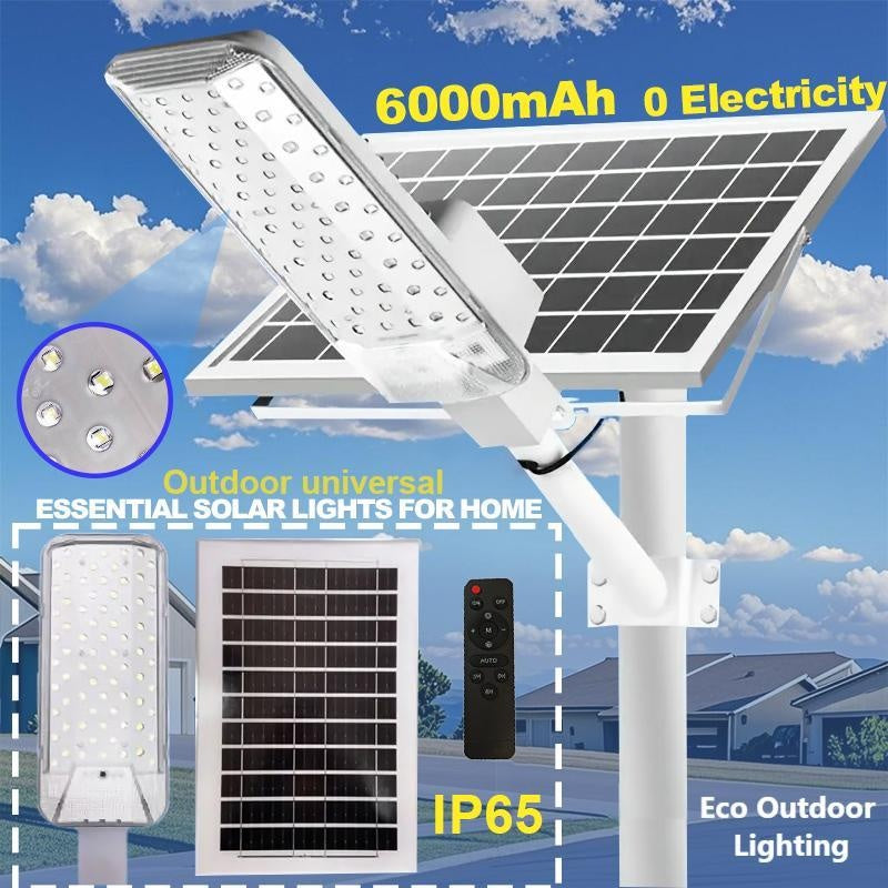 Solar Street Light, LED Wall Light, Courtyard Light, Outdoor Lighting, 6000mAh Lithium Battery, Smart Light Control, with Remote Control, Solar Charging, 74 High-Brightness LED Beads, Widely Used in Gardens, Lawns, Garages, Farmland
