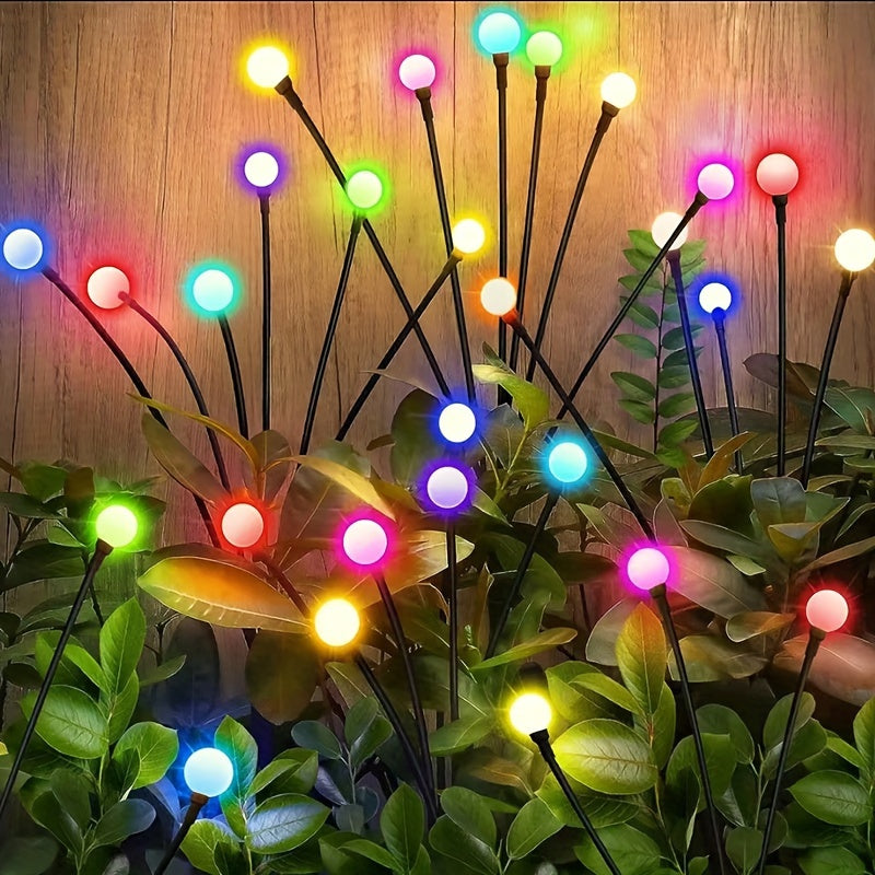 Solar Firefly Light, Equipped with Ten LED Beads, Wind-Driven Lawn Light, Courtyard Garden Ground Insert Light, Ambient Camping Light