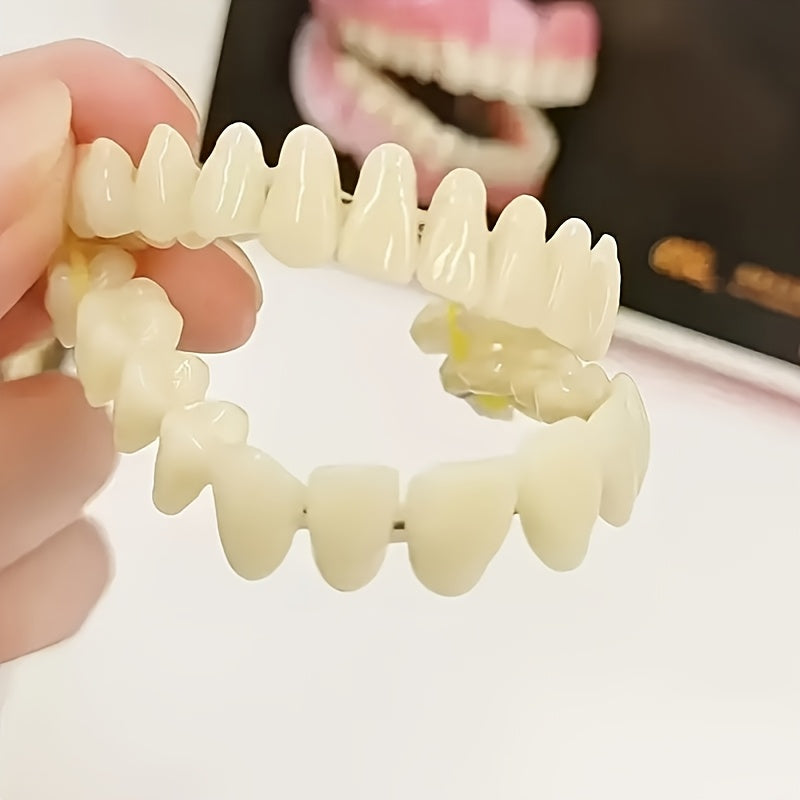 双拱模型套装-重型塑料假牙与牙桥练习套件，含上下颌，逼真牙齿，-持久耐用且易于清洁，舒适耐用，适用于培训与患者演示，树脂材质，适合成人，完美微笑打造，理想用于自然咬合与微笑