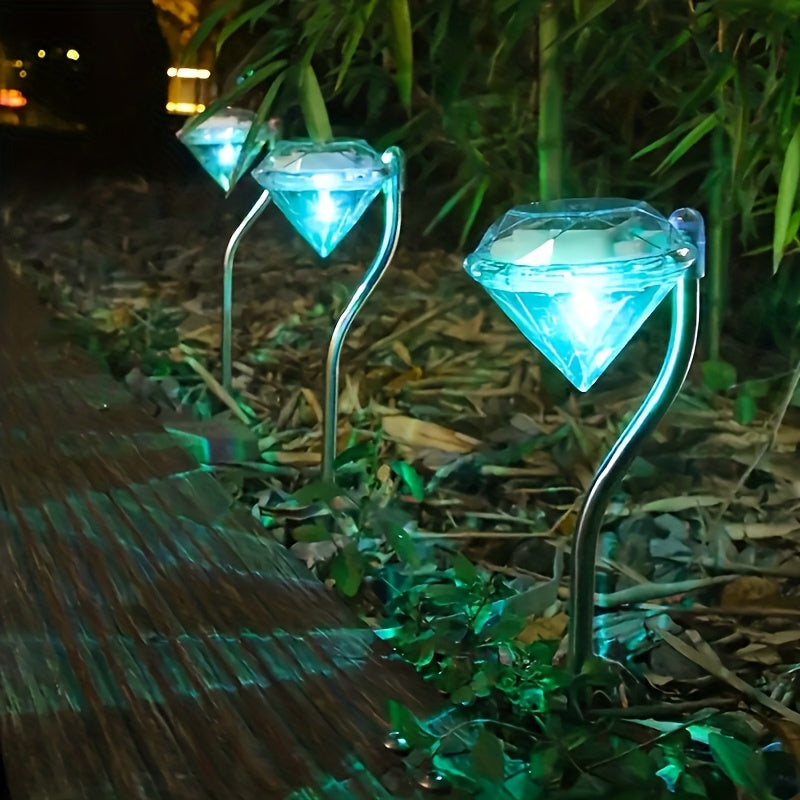4-Piece Solar Curved Light Strip Diamond Light, Solar Outdoor Rainproof Lawn Light, Simple Semi-Flush Mount Installation, Suitable for Garden, Walkway, Patio Decoration, Outdoor Solar Landscape Light, Garden Decorative Courtyard Light