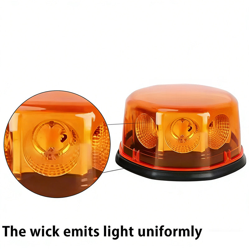 Magnetic Rotating Safety Light, Suitable for Vehicles, Trucks and Trailers, 12-24V LED COB Hazard Warning Light, Roof Mounted, Battery-Free