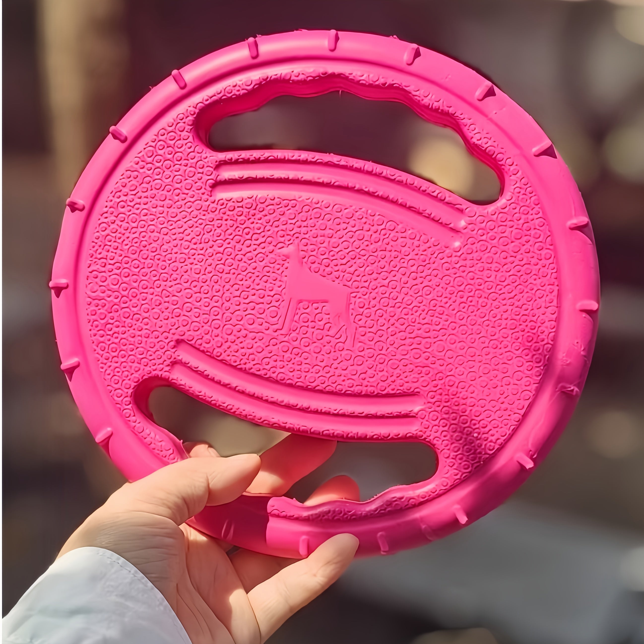 耐用狗狗飞盘耐咬训狗专用，边牧用品训犬宠物飞碟亮黄色宠物训练盘，户外狗接球拔河两用，室内外运动耐造玩具