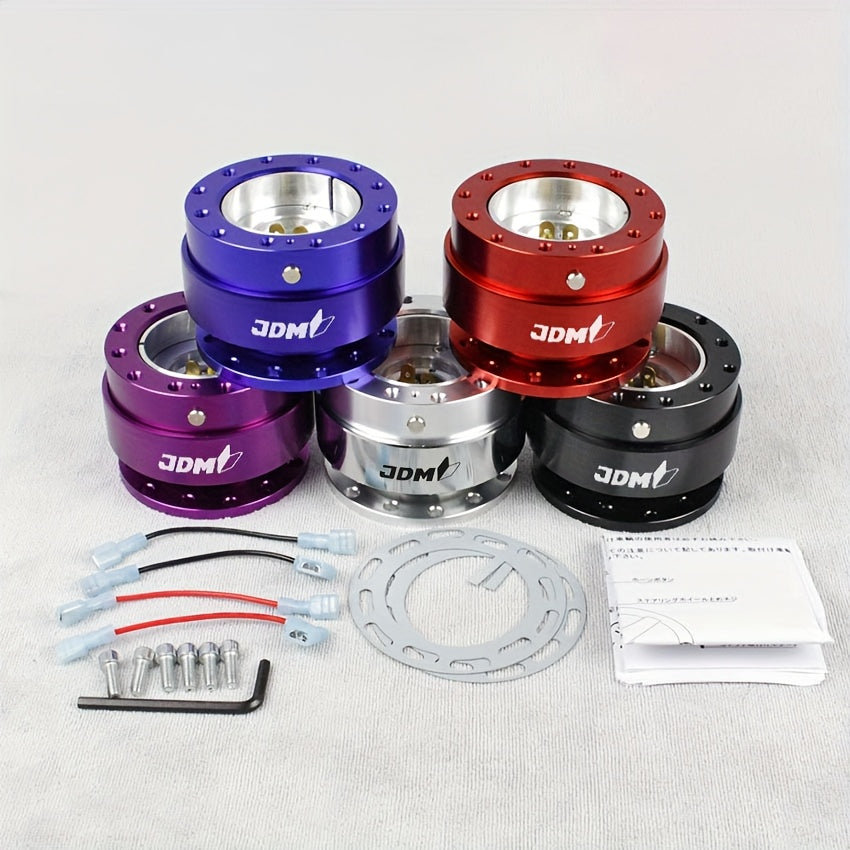 6×4 Ball Bearing Steering Wheel Quick Release JDM Snap-On Car Tuning Quick Release Steering Wheel Adapter Boss Kit Hub with Button