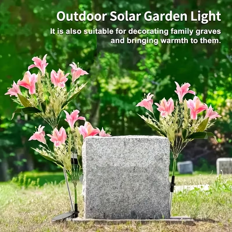 7-Head Solar LED Lily Flower Light, IP65 Outdoor Decoration, Ideal Choice for Valentine‘s Day, Garden, Courtyard, Yard and Romantic Anniversary Lighting