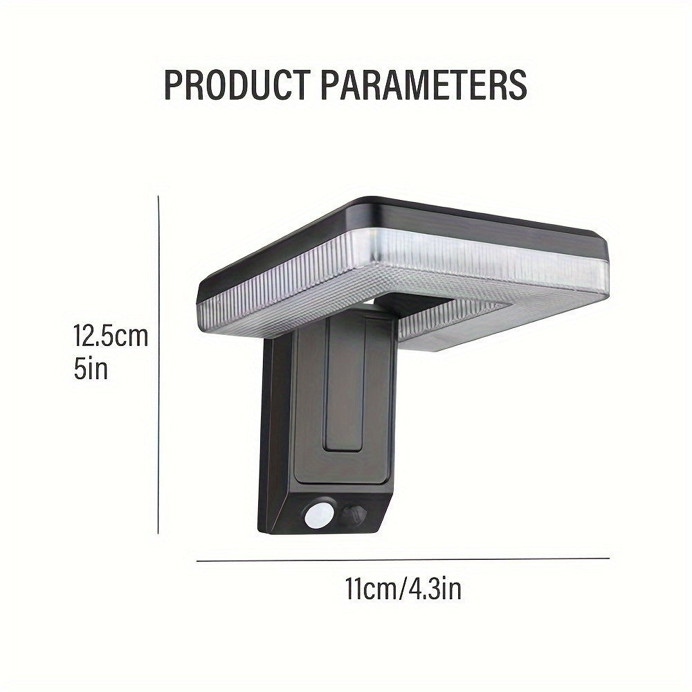 One-Piece Outdoor Solar Light, Wall Light with Motion Sensor, 120° Wide Angle Floodlight, Foldable Design, 3 Lighting Modes Fence Light, Foldable Address Sign Light, Solar Wall Light Suitable for Garden, Backyard, Garage