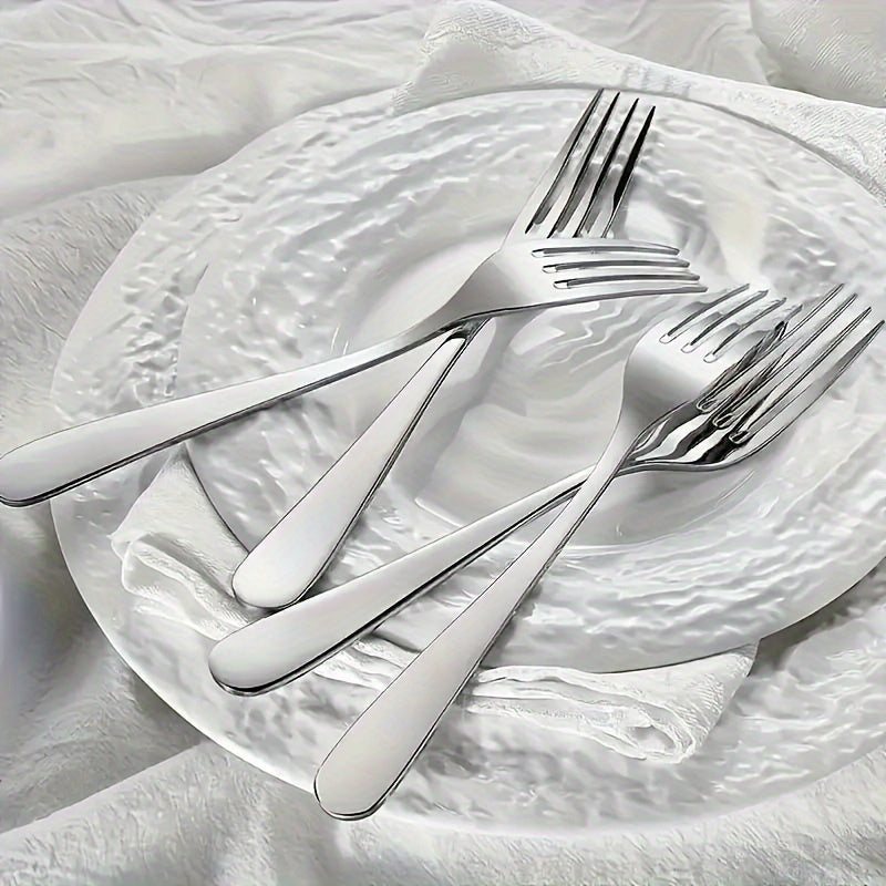 12-Piece Stainless Steel Fork Set – Elegant Dinner, Salad & Dessert Forks – Perfect for Home & Restaurant Use – Food-Grade Forks – Durable Silverware Cutlery Set