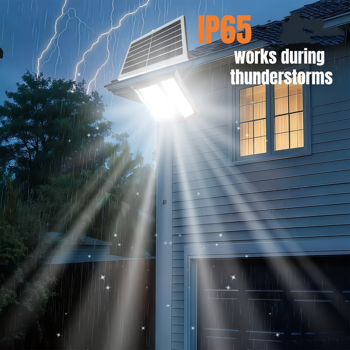 2026 New 1Pc Easy-to-Install Solar LED Searchlight, 210° Ultra-Wide Angle Exterior Wall Light, Dusk-to-Dawn Porch Light with Remote Control and Timer Function, Perfect for Porch/Courtyard/Street/Construction Site/Commercial Area Lighting