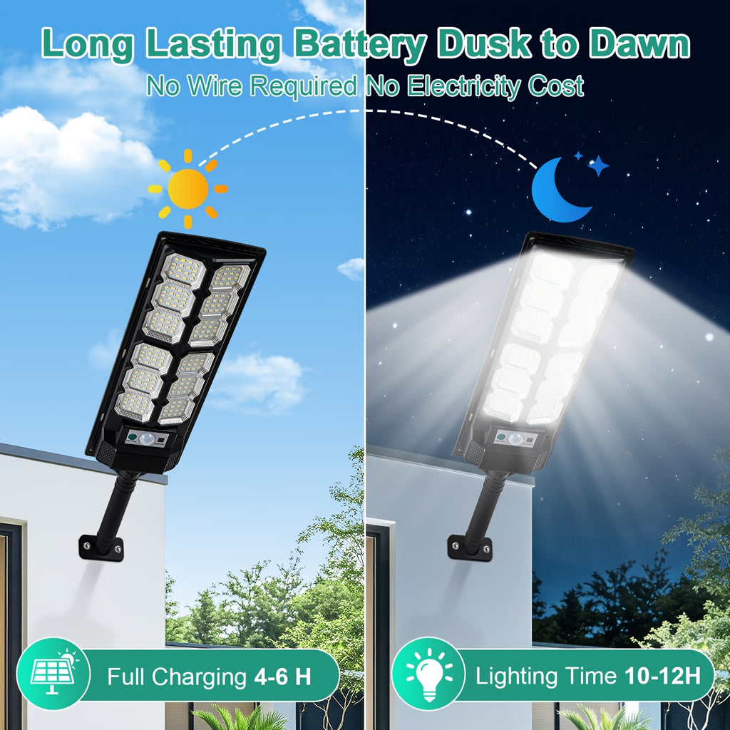 1/2-Piece Outdoor Solar Light, IPX7 Waterproof LED Floodlight, Motion Sensor Solar Light with Remote Control, Dusk to Dawn Wall Light Suitable for Farmhouse, Park, Backyard and Landscape Decoration