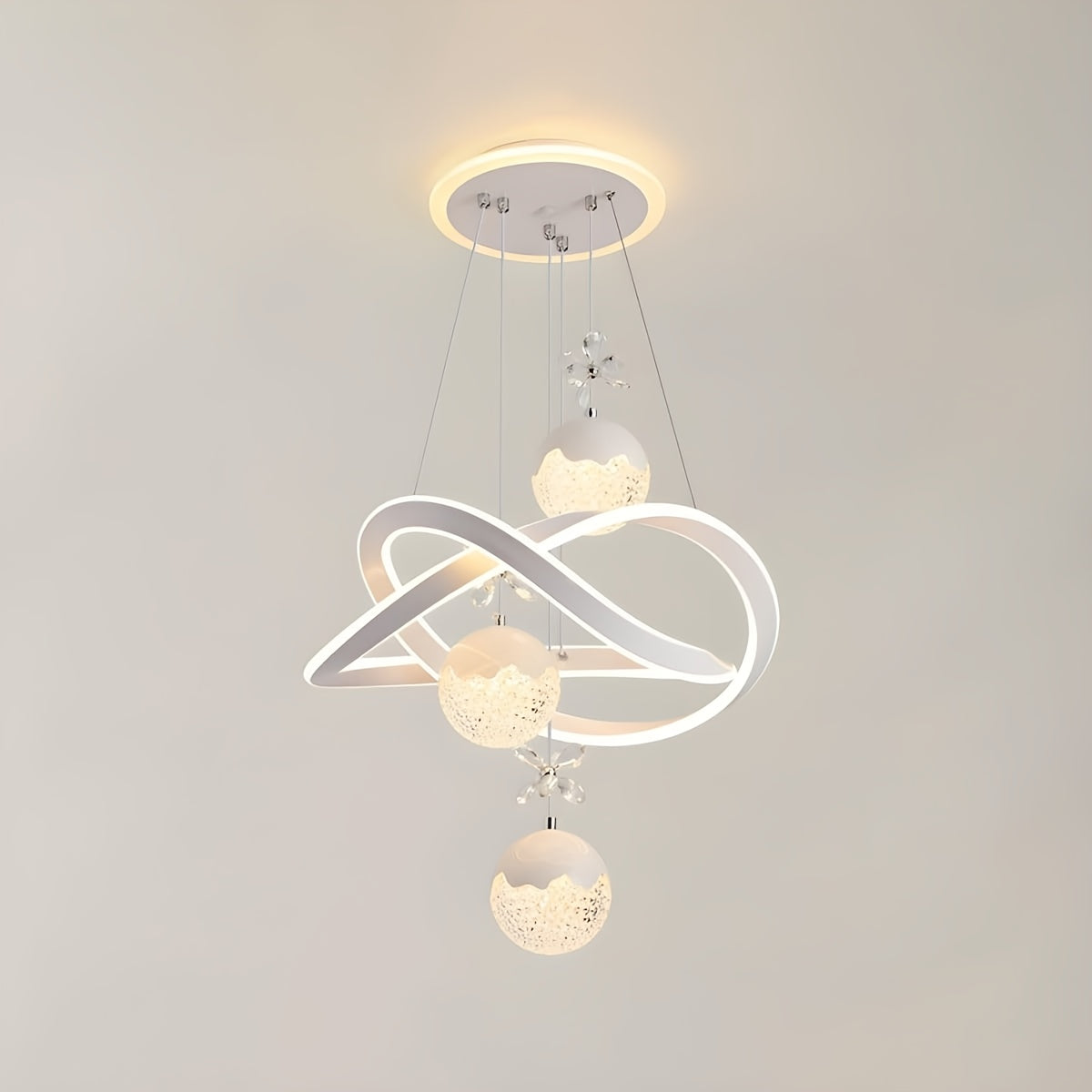 Modern LED pendant light three-color dimmable pendant light, suitable for kitchen island, dining room, living room, modern pendant light, height adjustable, perfect for modern home decoration