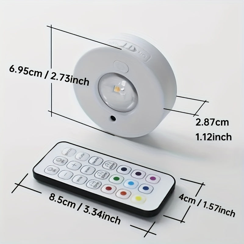 3个可充电RGB LED 橱柜灯带遥控器，亮度可调，USB可充电，USB接口、USB灯具灯饰，12种颜色模式，动态照明效果，定时功能，适用于橱柜、衣柜、家居装饰和办公室