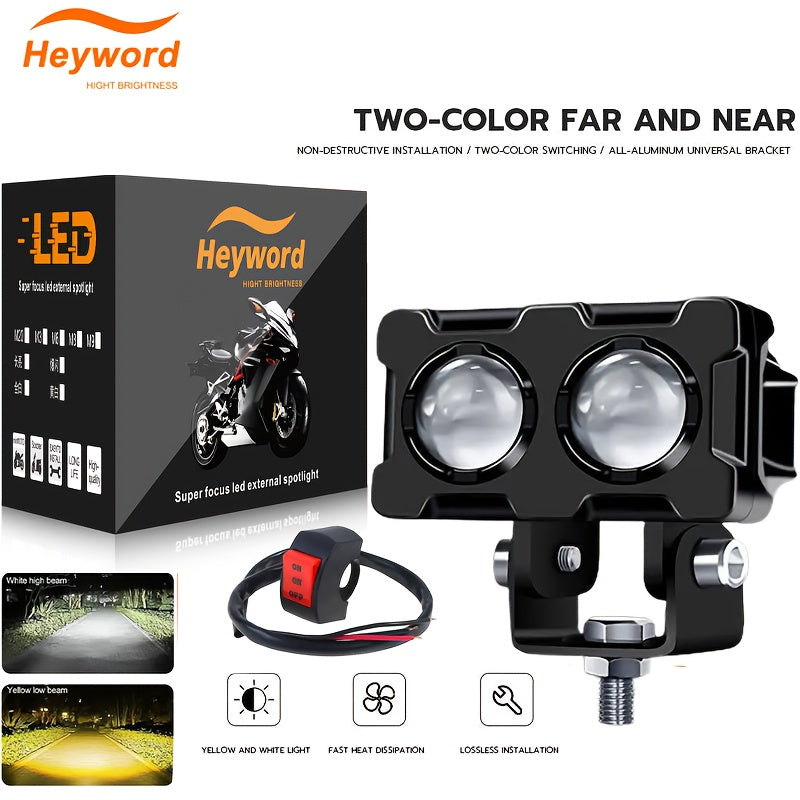 Heyword Brand - Available in 1-Pack or 2-Pack Configuration - Newest Model - Multi-Color LED - Compatible with Motorcycle and Car Lighting, No Battery Included