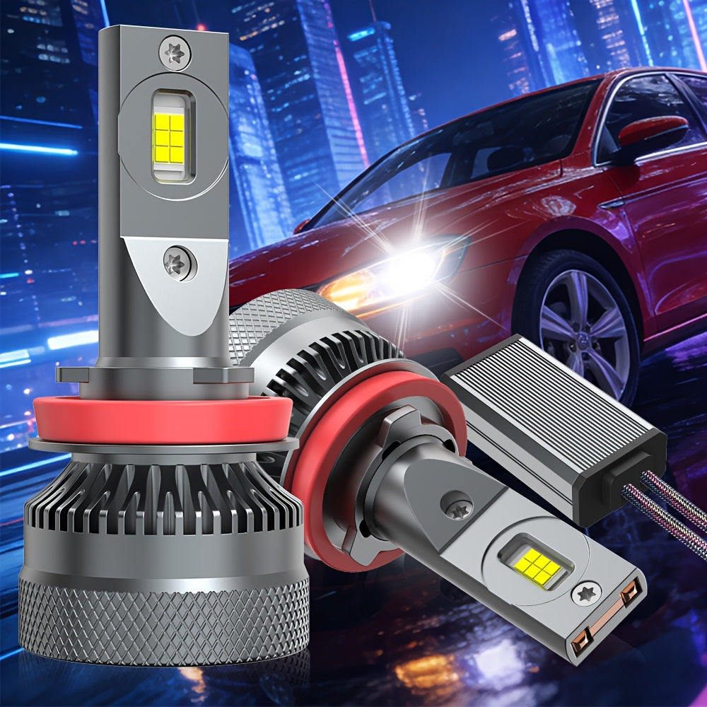 2PCS LED Car Lights - H7/H4/H1/H11, 9005/9006/9012 - 40000LM, 6500K Cool White Light, High/Low Beam, Plug-and-Play, for Enhanced Visibility and Safety, No Battery Needed, 5-Minute Installation