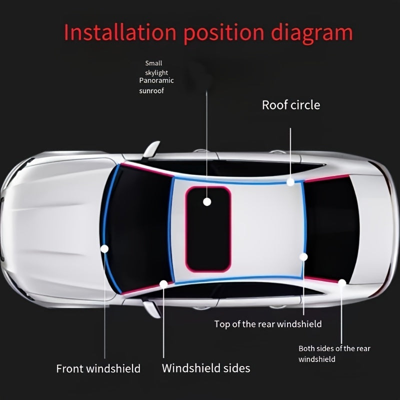 T-Shape Waterproof Rubber Seal Strip, 200cm – Durable ABS Auto Weatherstrip Sealant, for Sunroof & Rear Windshield, Universal Fit for Most Vehicles, Front Position