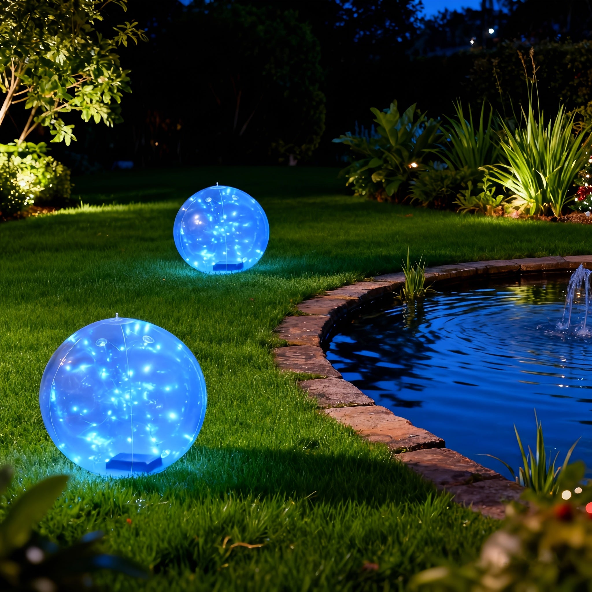2-Pack Solar Floating Light with Air Pump - Solar Ball Light, Suitable for Pool, Pond Patio Light, Outdoor String Light, Garden Decorative Light, Ground, Party, Courtyard Party, Outdoor Decoration