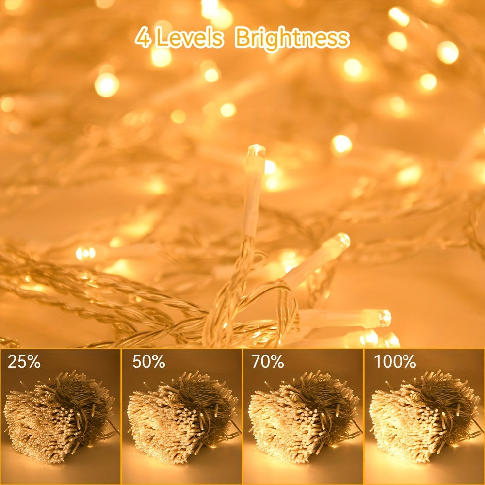 1000 LED 灯串，带 8 种模式和定时器 - 户外/室内仙女灯，带遥控器，120V 插头和电池供电（不可充电）- IP44 防风雨，圣诞装饰，万圣节，感恩节，情人节，新年，圣诞节