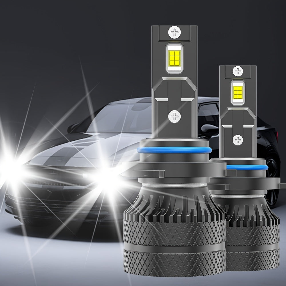 This set includes two H1, H4 and H7 LED bulbs, featuring super bright 3570CSP chips, compatible with 99% of car models. They provide automotive lighting with a brightness of 26893 lumens, 120W power