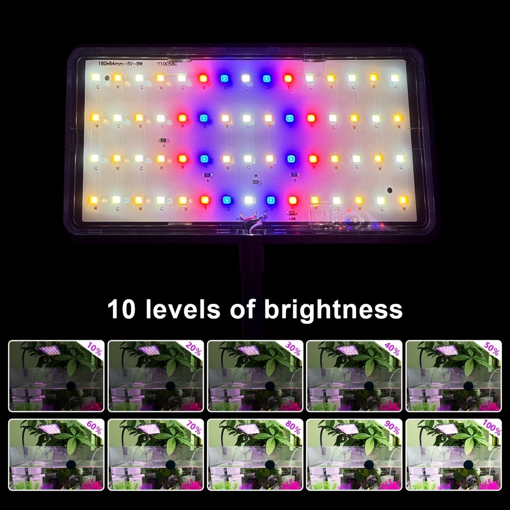 3-Color LED Aquarium Light, 60 Beads Color Changing Fish Tank Light & Smart Plant Lighting, 360° Gooseneck Aquarium Lamp for Freshwater & Saltwater Tanks, Mini Fish Tank Landscape Decor Light