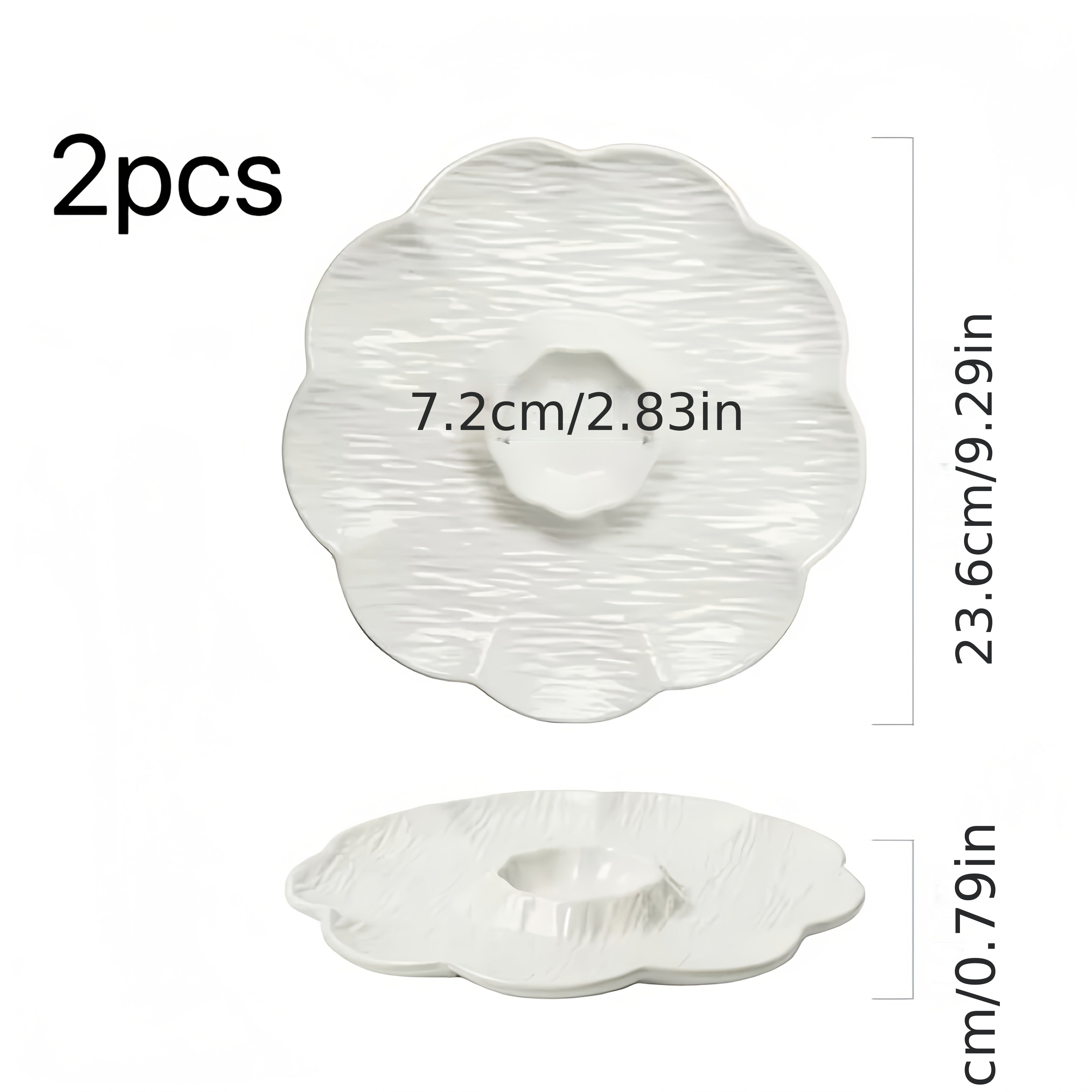 2pcs Novel Multi-Use Plastic PP Dinner Plate with Sauce Dish, Reusable Home Sushi Plate, New Year Dumpling Plate – Perfect for Dumplings, Deviled Eggs, Noodles, Vegetable Platter, Sushi, Tacos, Salsa, Deli, BBQ Breakfast Dips