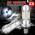 2Pcs H7 LED Headlight Bulbs - 6000K Super White, 12V/24V Compatible, High/Low Beam, Auto DRL, Enhanced Visibility and Safety, Vehicle Lighting Upgrade, Stylish Bulb Design, Durable Bulb Structure, No Battery