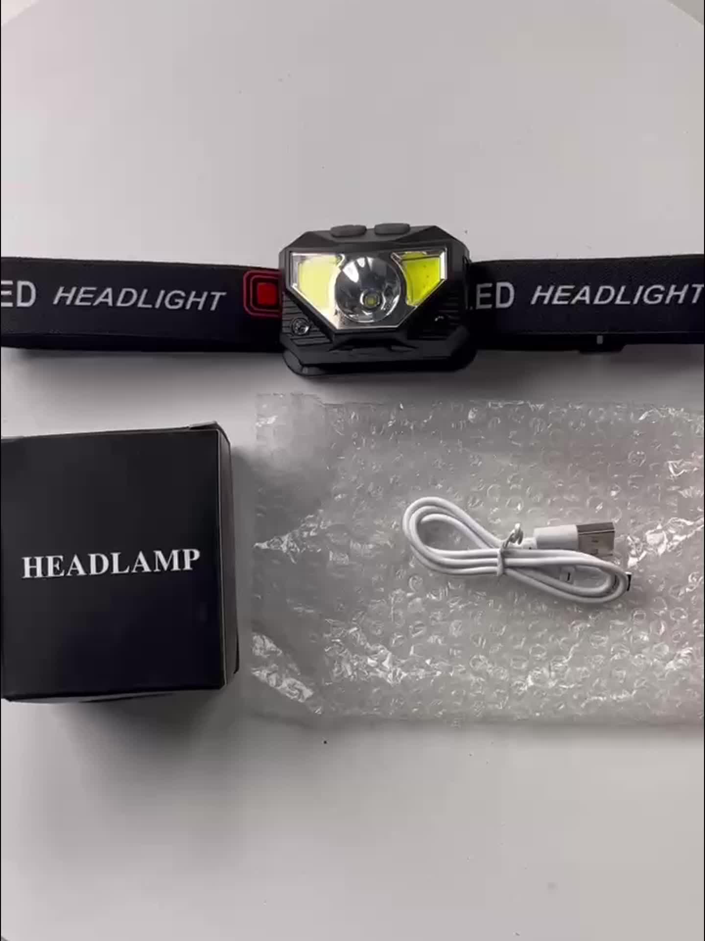 Staaricc 2/1 Pack Rechargeable Super Bright LED Headlamp, Motion Sensor Activated, 8 Lighting Modes, Red & White Light, Perfect for Outdoor Camping, Running, Fishing and Emergency