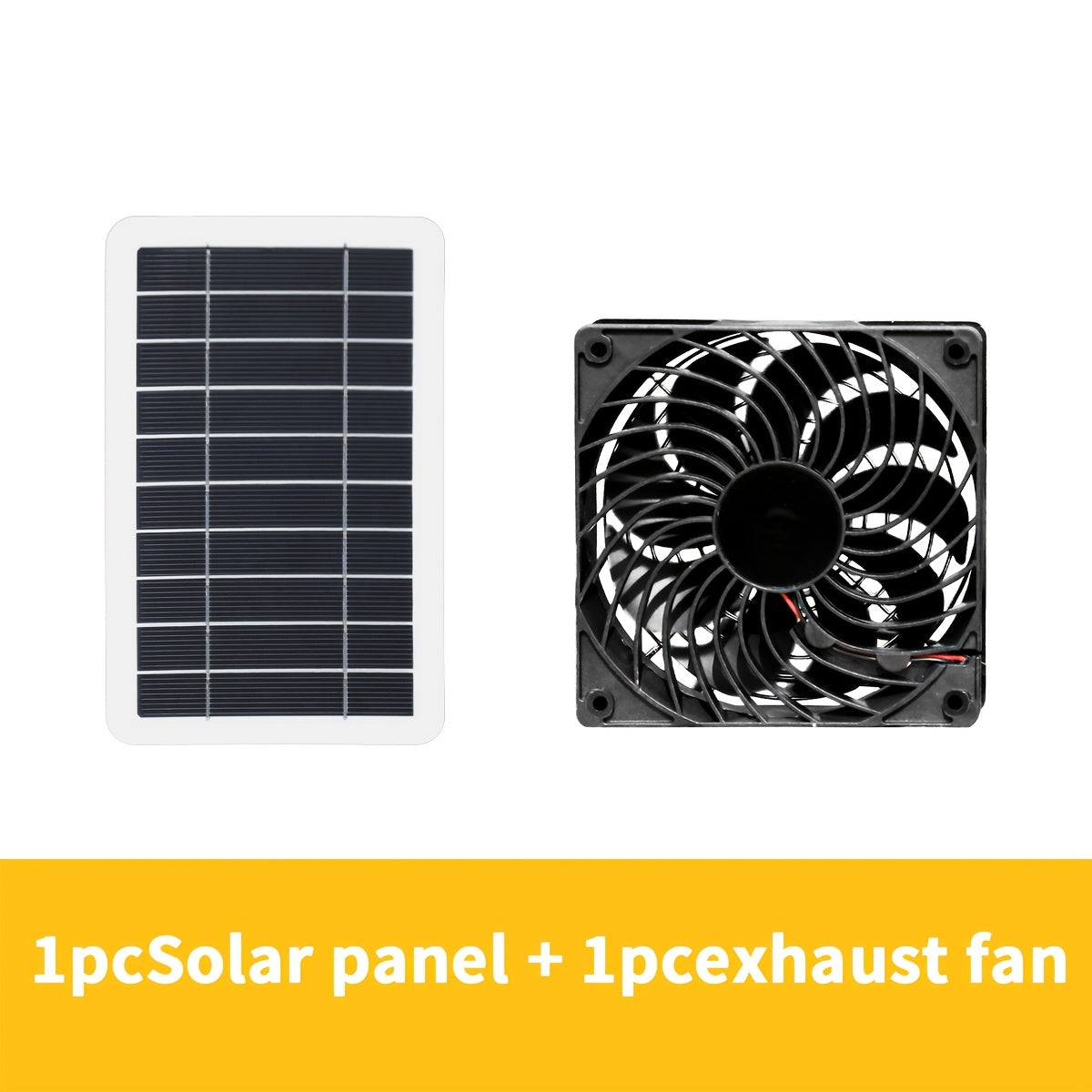 1 Piece Solar Panel + Fan, Solar Powered Electric Fan Without Battery, Detachable Solar Panel, Ideal for RV, Camping, Chicken Coop, Greenhouse, Shed, Pet House and Window Installation