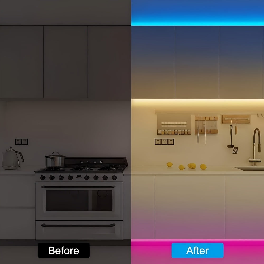 RGB 舞台氛围 LED 灯带 3.28ft‑131.23ft USB 供电 3 键控制 多色可变光 适用于派对演出婚庆节日布景 电视卧室客厅专业氛围照明