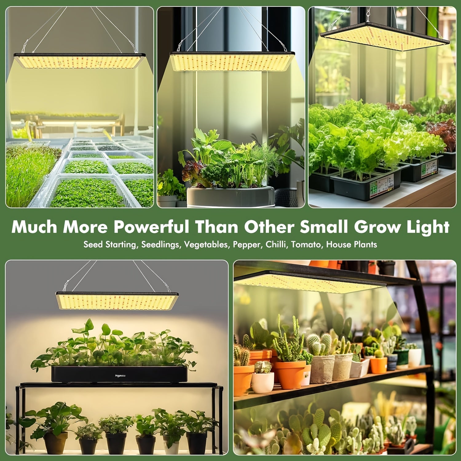 2-Pack 1000W High Efficiency LED Grow Light, 600 LED Full Spectrum Sunlike Plant Lamp with UV & IR, Hanging Grow Light with Accessories, Ideal for Indoor Seedlings, Hydroponics, Vegetables & Flowers, Fits 3x3/2x2 Grow Tent