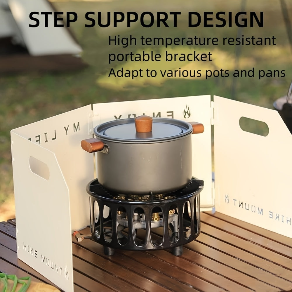 Portable Outdoor Cooking Stove, 21000W Camping Backpacking Stove, Outdoor Slamfire Seven-Star Stove, Includes Fuel Canister Adapter, Trigger, Foldable Windproof Camping Gas Stove