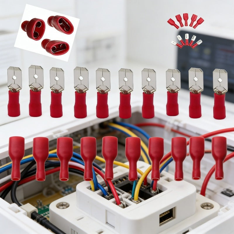Electrical Insulated Wire Connectors, Crimp Splices, Male & Female Dual-Use Cable Terminal Crimper, for Wire and Cable, Cars, Video Adapters, Household Appliances