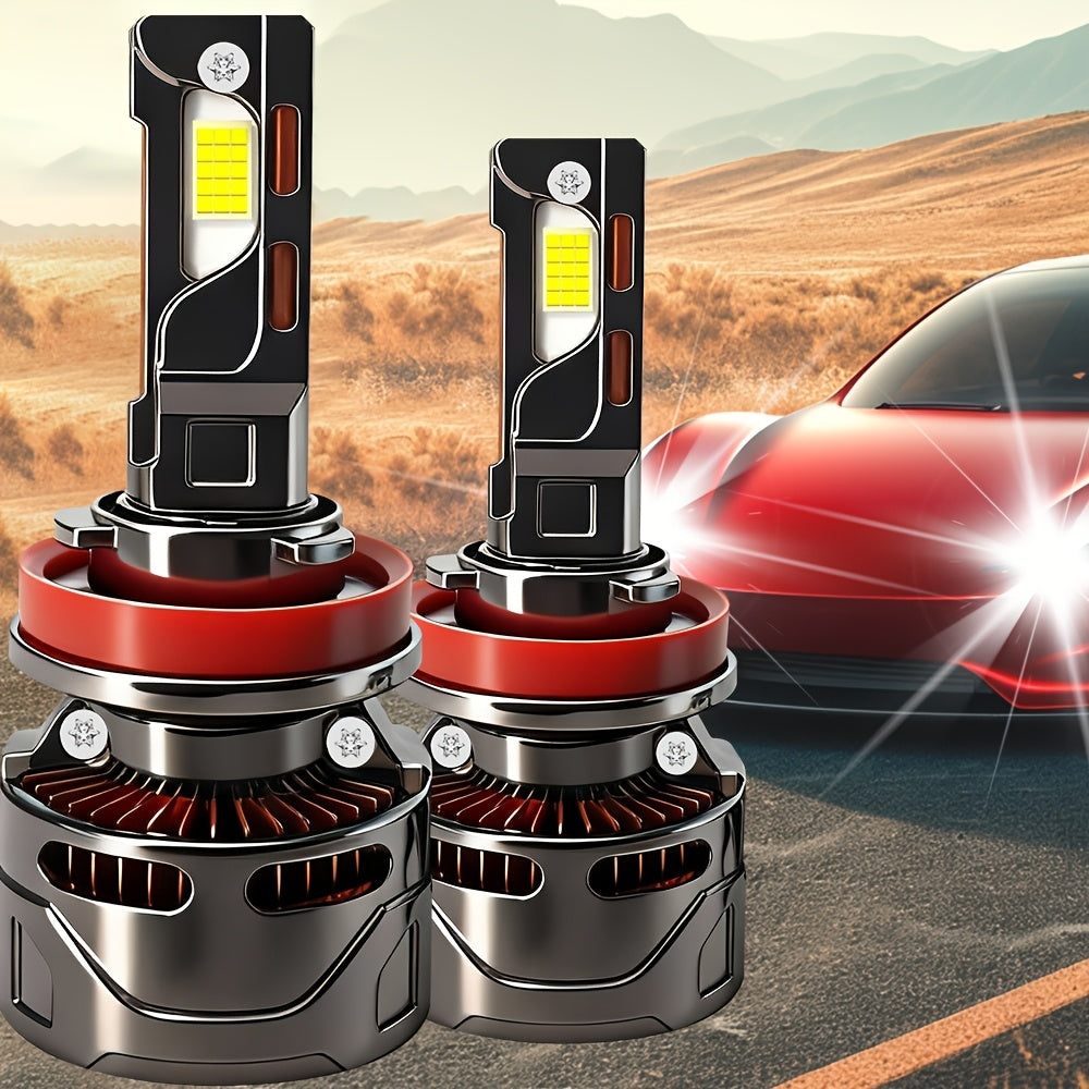 B05 Vehicle LED Light Kit (2-Pack), 54000 Lumens, Super Bright, Long-Lasting Durability, 7500K White Light, Compatible with 99% of Vehicles, H4/9003/HB2 Socket, 850% Brightness Increase, Ensures Consistent Illumination, No Battery Needed