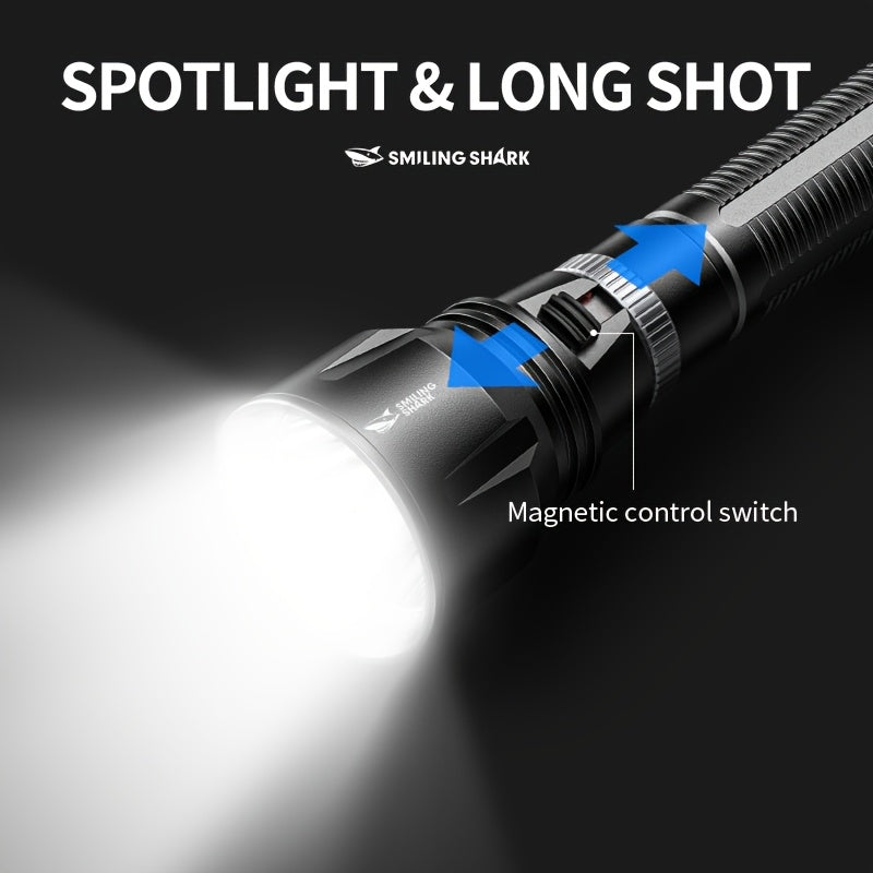 Smiling Shark Rechargeable High Lumen Diving Flashlight, LED High Power Dimmable Ultra Bright Rechargeable Light, for Diving & Night Lighting, Perfect for New Year Christmas Gifts