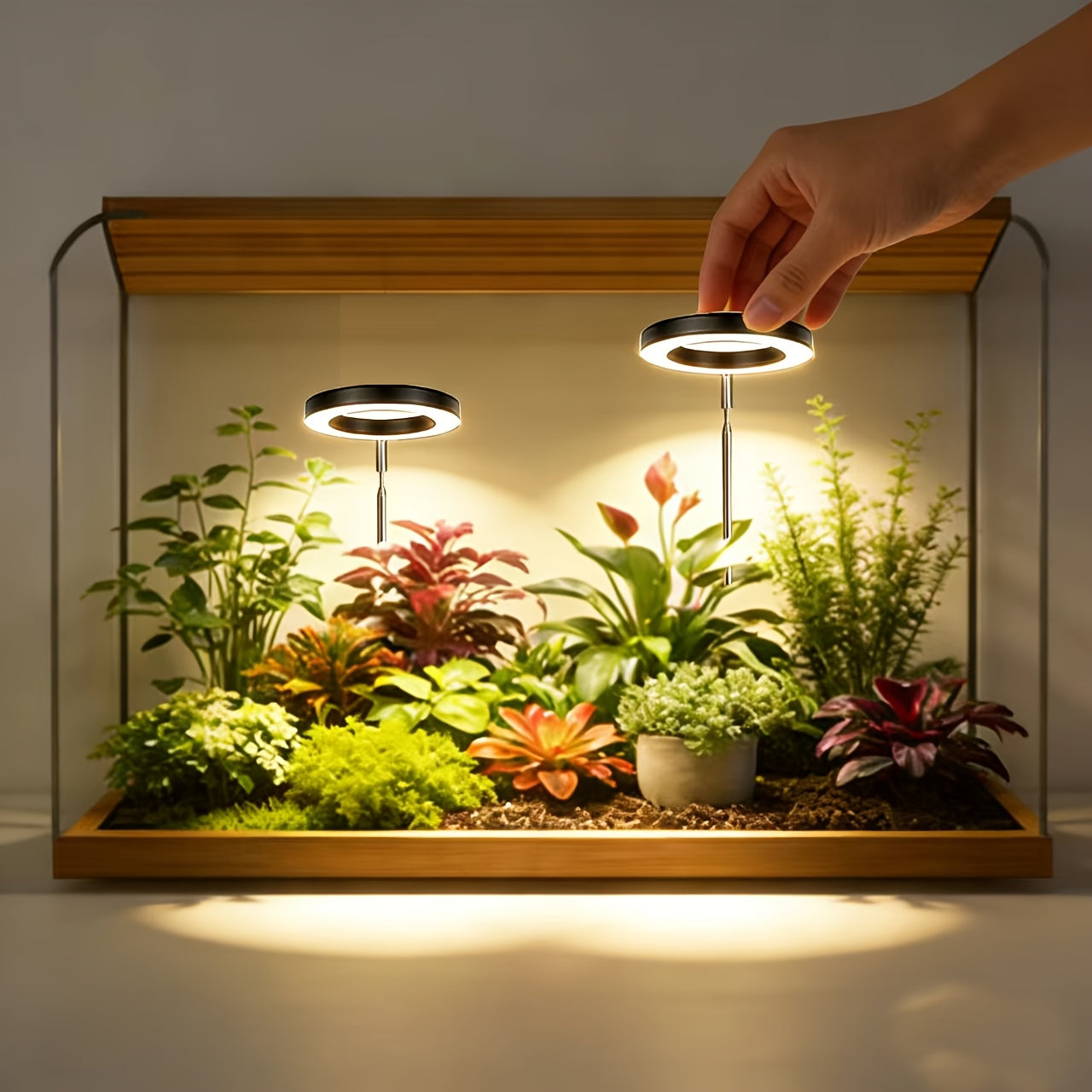 LED Plant Grow Light, USB 1-to-1/1-to-2 Dual-Spec Lighting, Timer/Stepless Brightness/3 Light Modes, Sunlike Full Spectrum, for Indoor Small-Medium Plant Seedling Cultivation