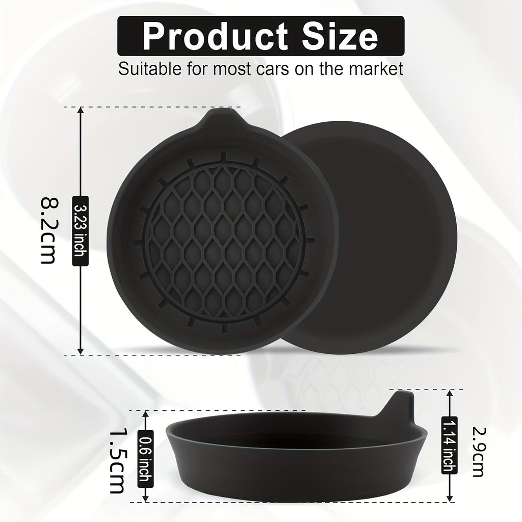 2/4-Piece Premium Center Console Non-Slip Pad - Anti-Skid & Dustproof, High-Quality Rubber Material, Red & Black Color Design - Perfectly Protects Your Car Interior
